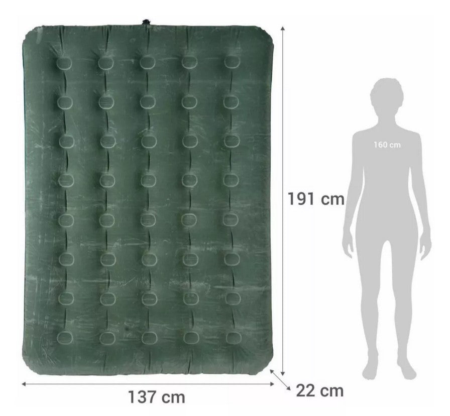 Colchón Inflable 2 Plazas Klimber con Inflador Manual – Verde