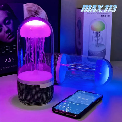 Lámpara medusa con parlante Bluetooth y luces LED de colores
