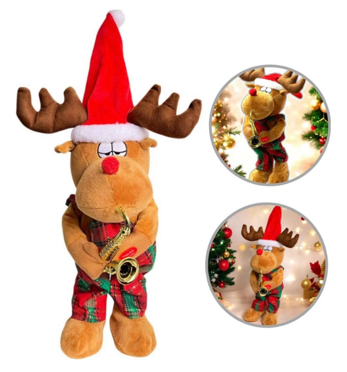 Muñeco de Navidad Reno Musical Bailarín 47 cm