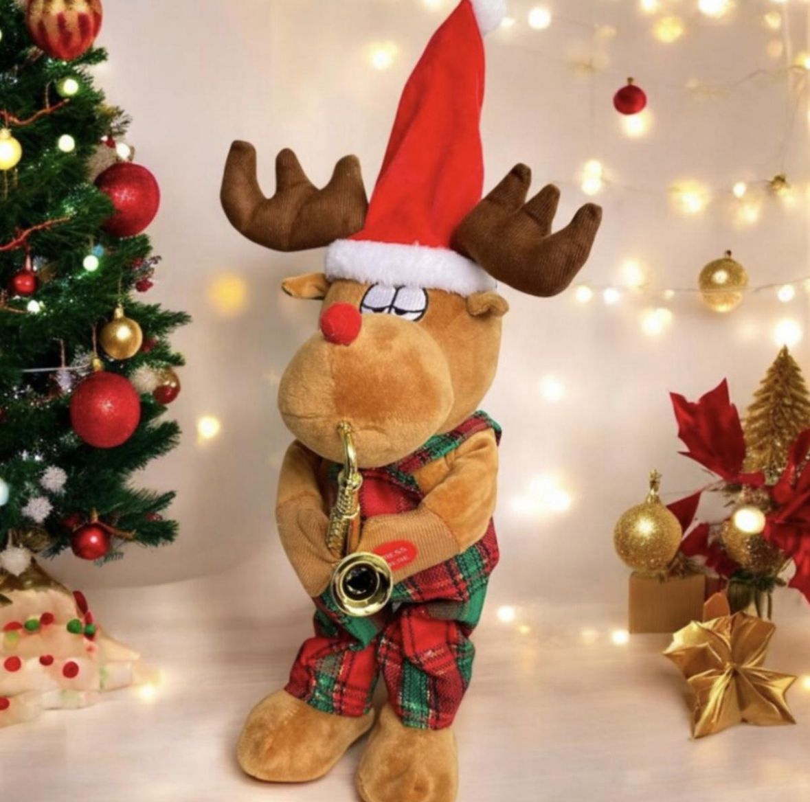 Muñeco de Navidad Reno Musical Bailarín 47 cm