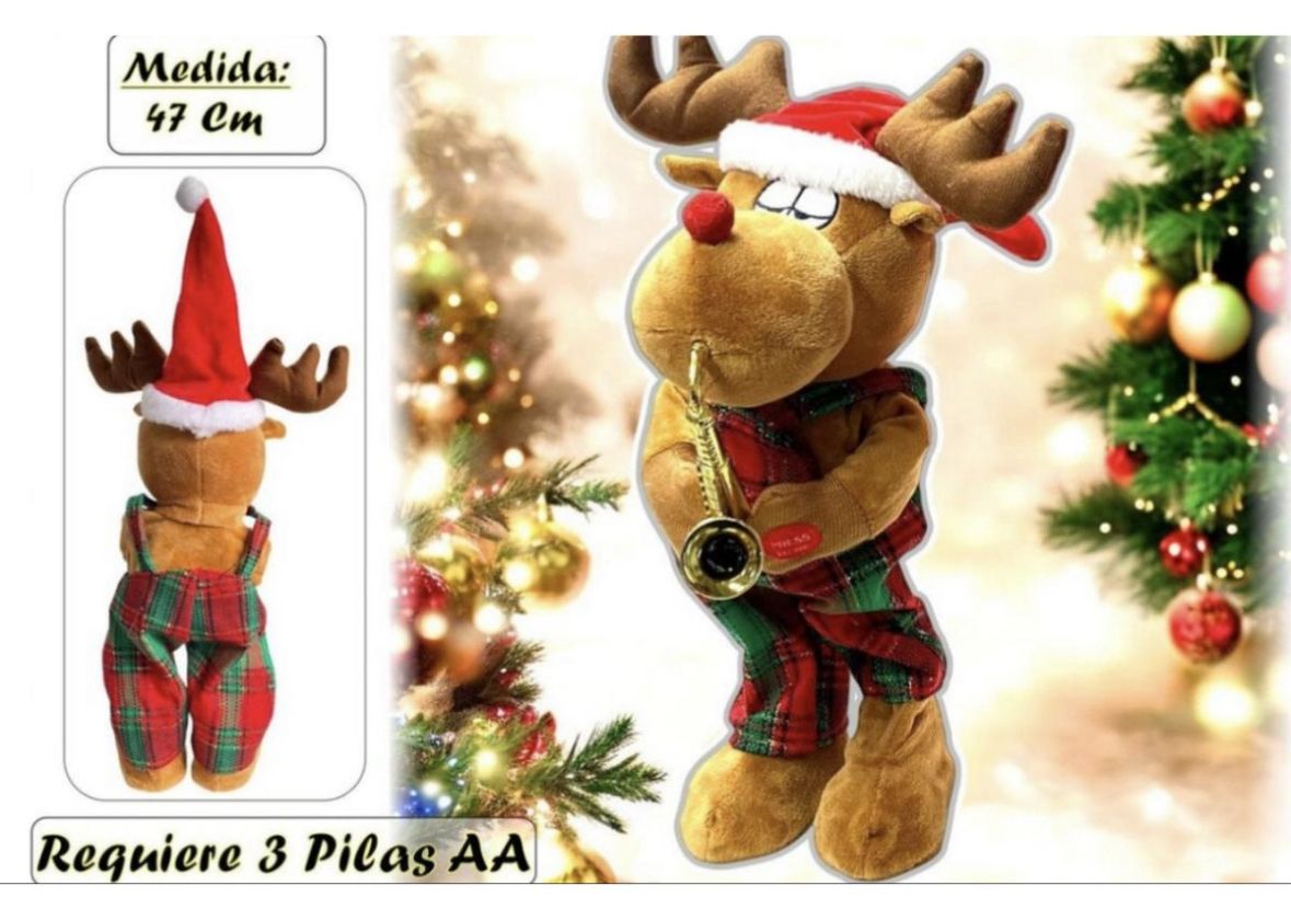 Muñeco de Navidad Reno Musical Bailarín 47 cm