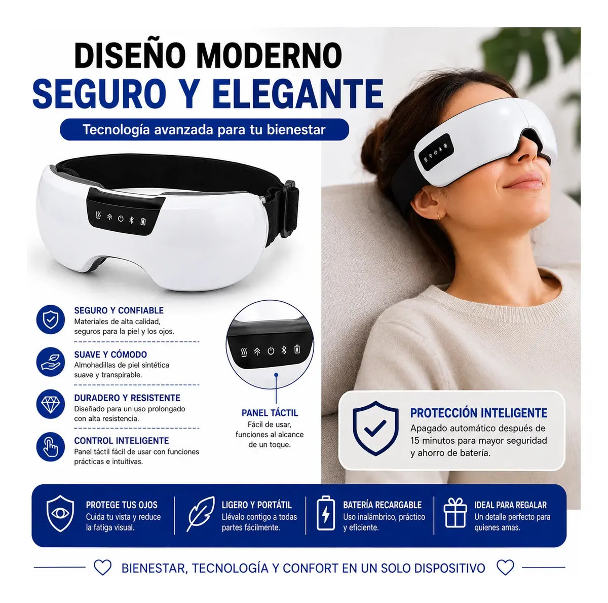 Masajeador Ocular Inteligente Recargable