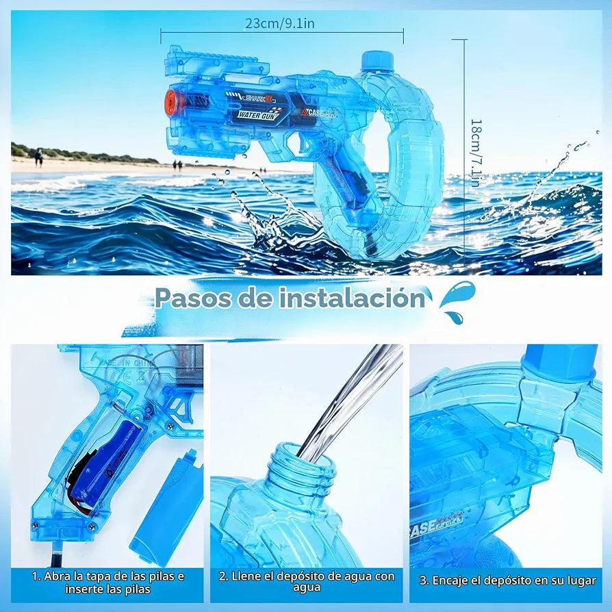 Pistola de Agua Eléctrica Automática con Luces