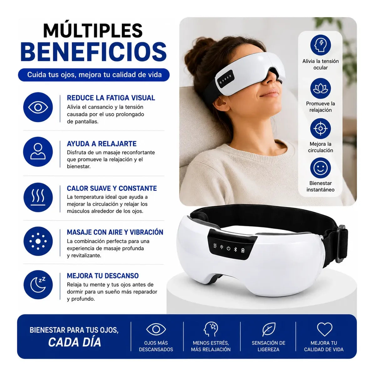 Masajeador Ocular Inteligente Recargable