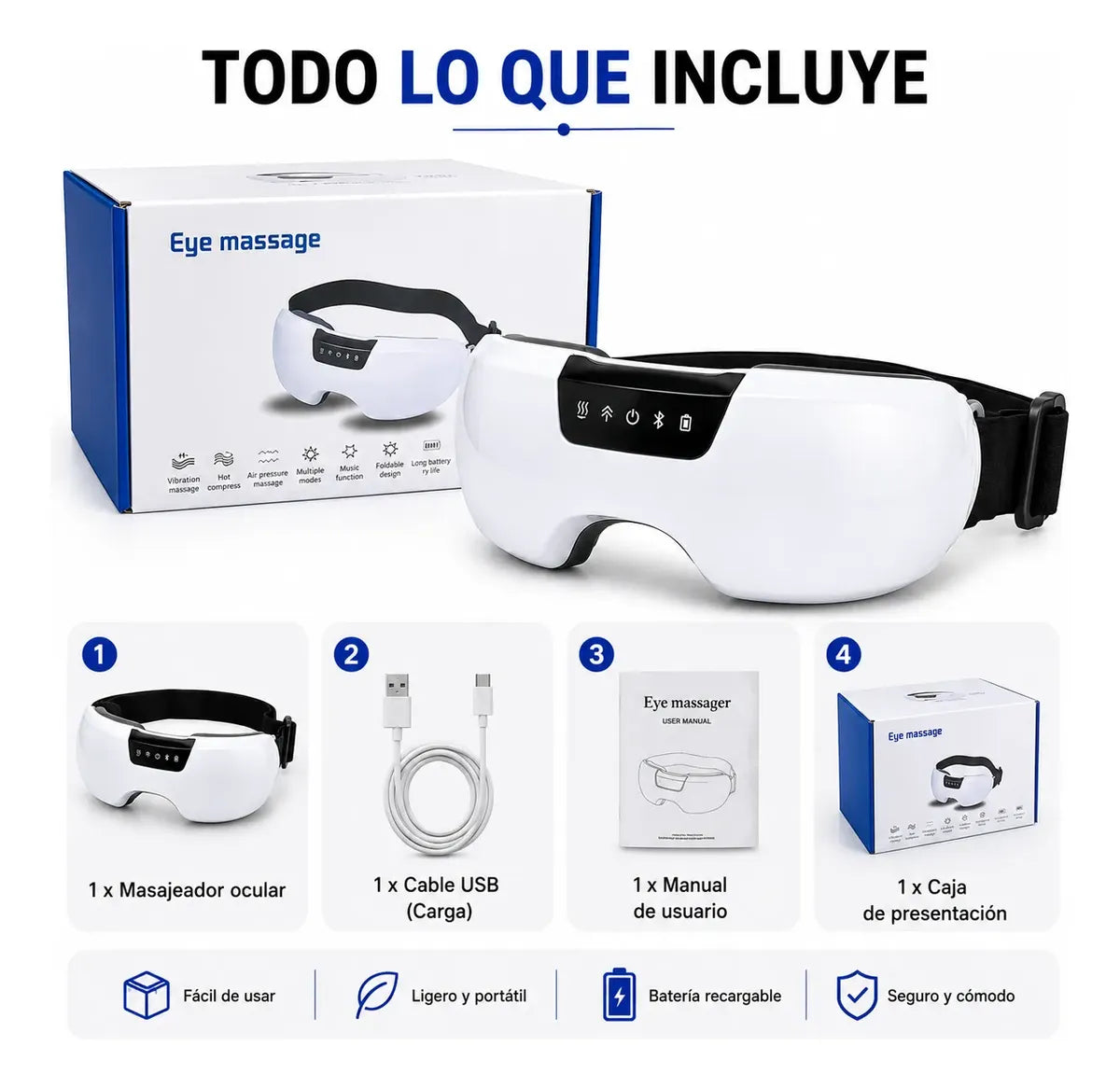 Masajeador Ocular Inteligente Recargable