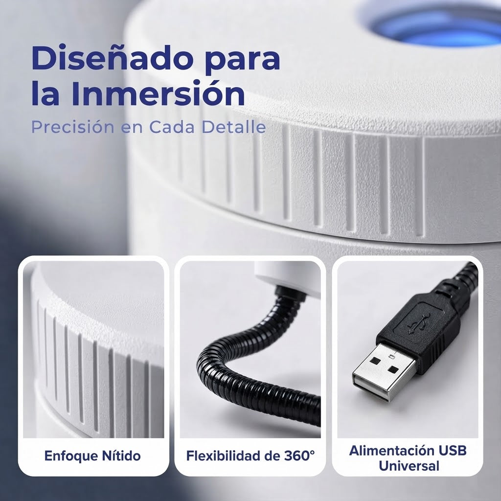 Proyector galáctico USB con cuello flexible y discos de proyección intercambiables