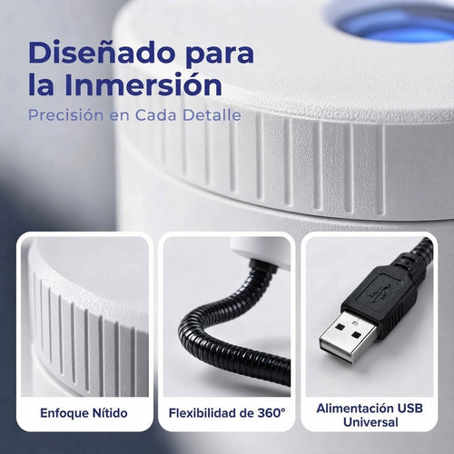 Proyector galáctico USB con cuello flexible y discos de proyección intercambiables