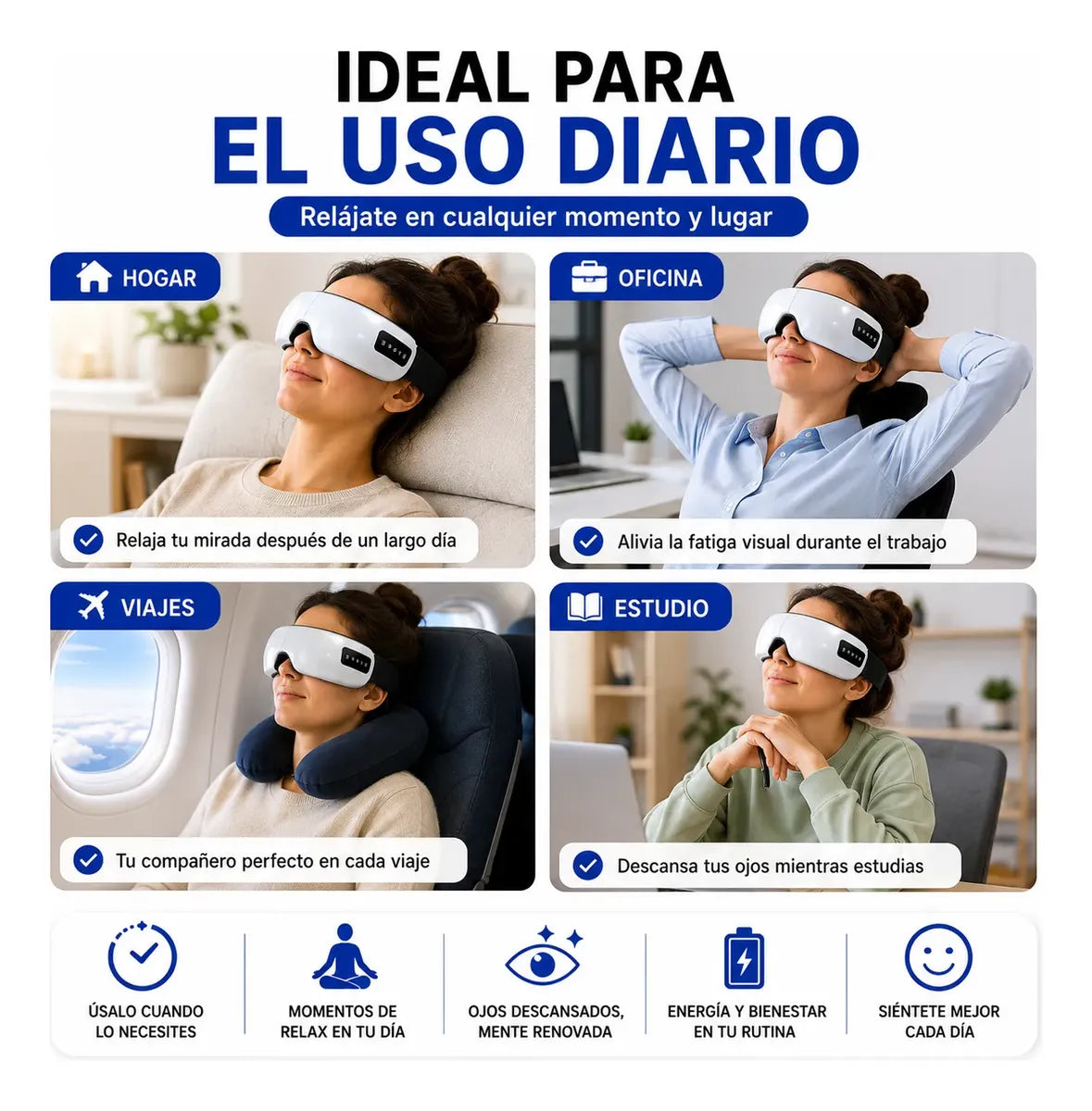 Masajeador Ocular Inteligente Recargable