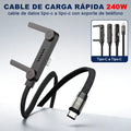 Cable USB Tipo-C carga rápida 240W 2en1 con soporte plegable - imagen principal