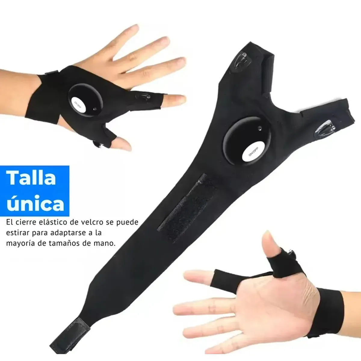 Guantes con luz LED linterna manos libres – vista 3